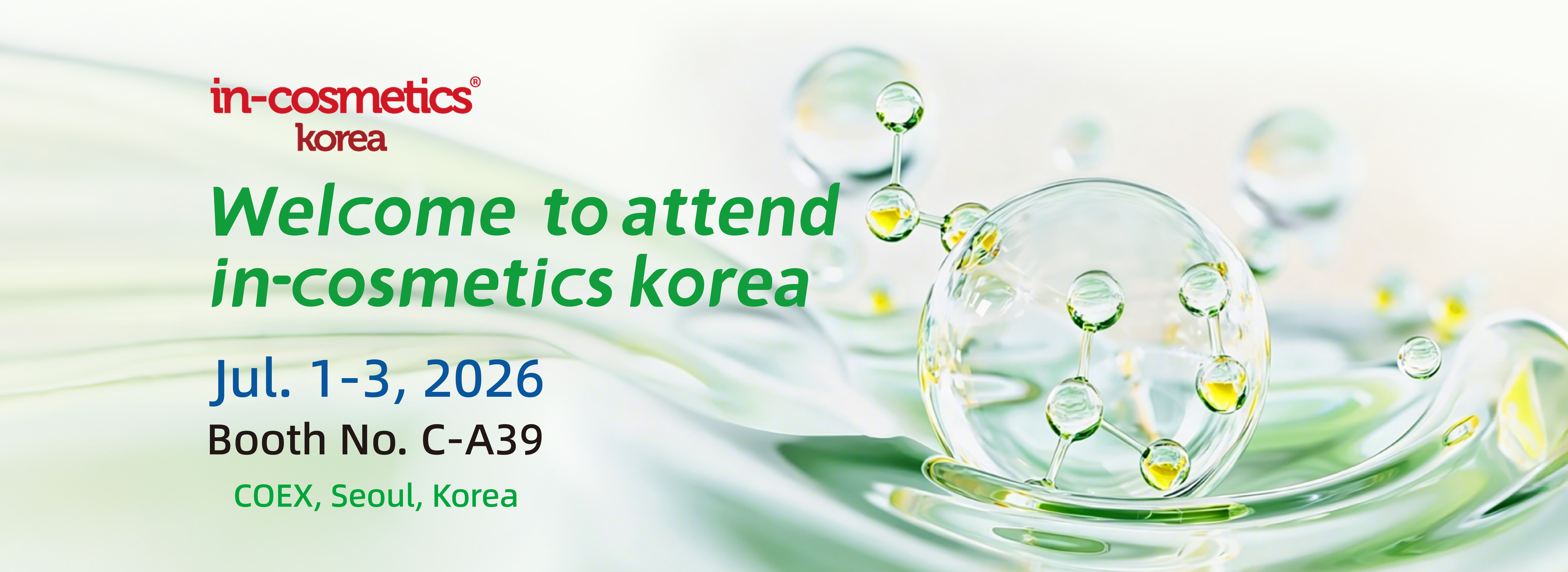 Viablife ขอต้อนรับทุกท่านสู่งาน in-cosmetics Korea 2026! Viablife ขอต้อนรับทุกท่านสู่งาน in-cosmetics Korea 2026!